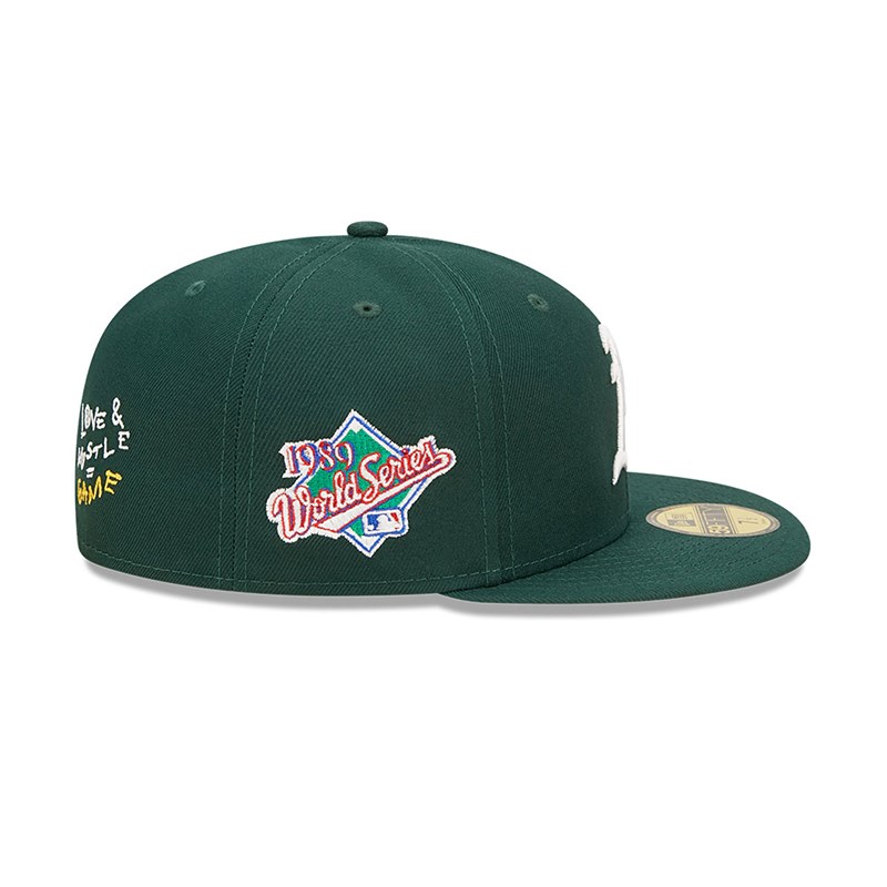 59fifty New Era Oakland Athletics MLB Team Heart Fitted Gorras Verdes | YE9782560