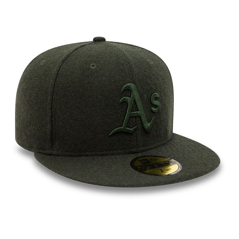 59fifty New Era Oakland Athletics Melton Fitted Gorras Verdes | QP1528763