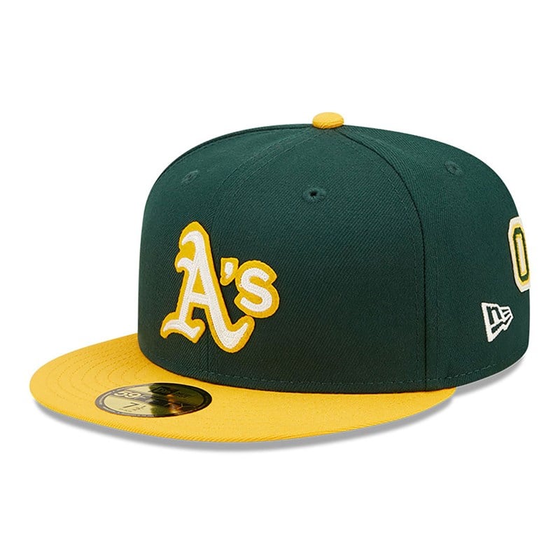 59fifty New Era Oakland Athletics Ne Letterman Fitted Gorras Verdes | MJ9638415