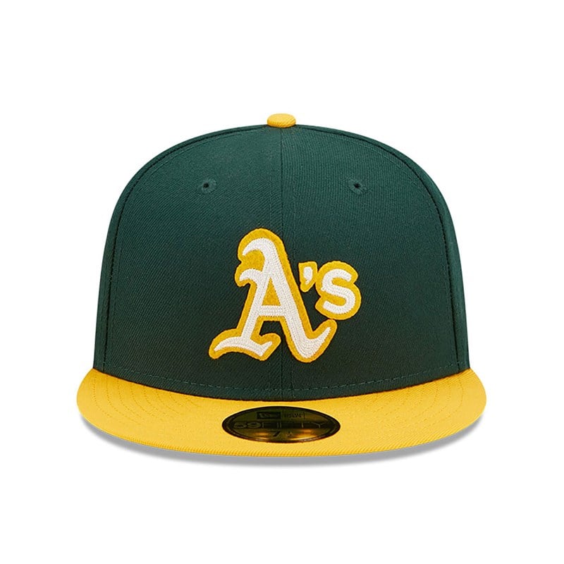 59fifty New Era Oakland Athletics Ne Letterman Fitted Gorras Verdes | MJ9638415