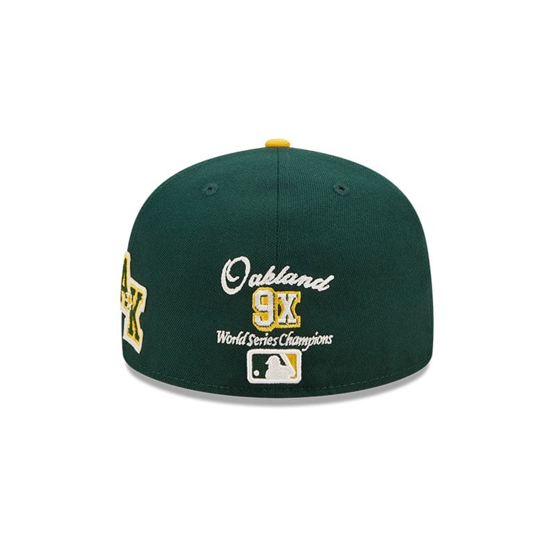 59fifty New Era Oakland Athletics Ne Letterman Fitted Gorras Verdes | MJ9638415