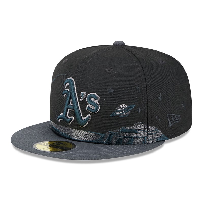 59fifty New Era Oakland Athletics Planetary Fitted Gorras Negros | BZ1590836