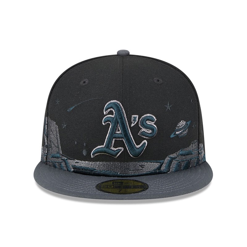 59fifty New Era Oakland Athletics Planetary Fitted Gorras Negros | BZ1590836