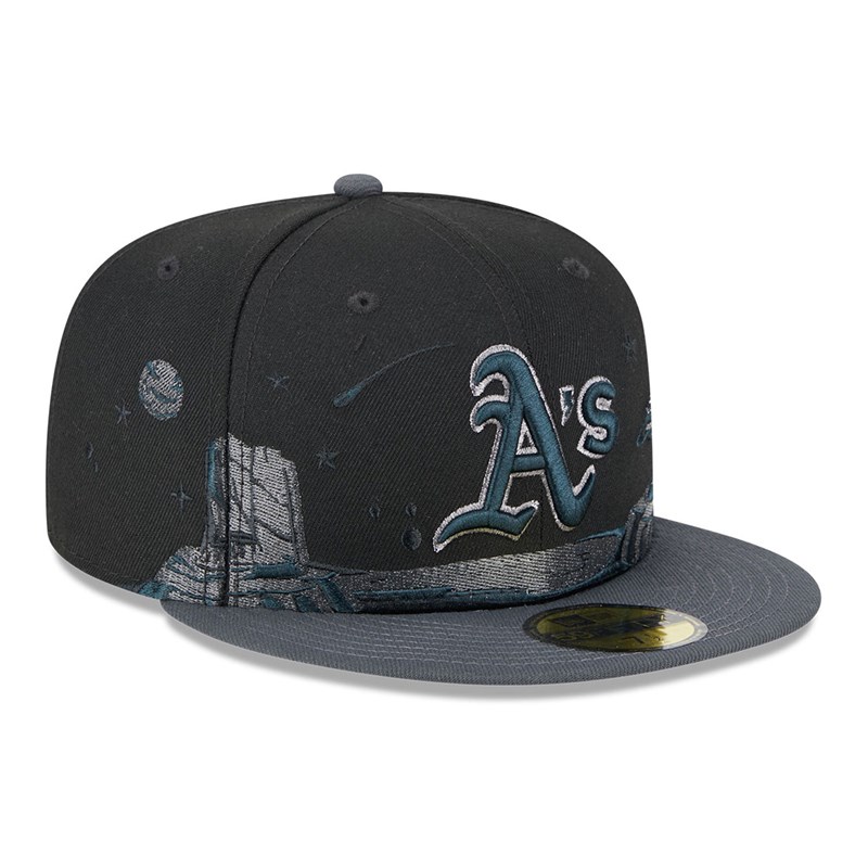 59fifty New Era Oakland Athletics Planetary Fitted Gorras Negros | BZ1590836