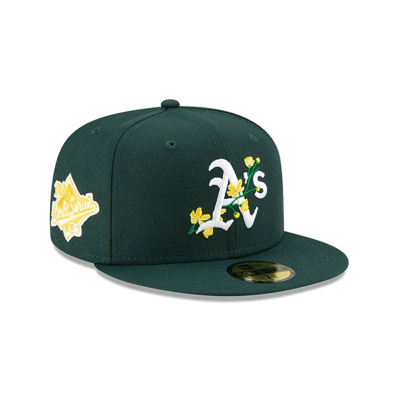 59fifty New Era Oakland Athletics Side Patch Bloom Fitted Gorras Verdes | ZY0571469