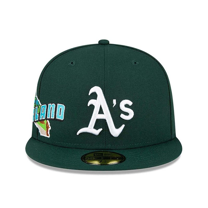 59fifty New Era Oakland Athletics Stateview Fitted Gorras Verdes | QZ7261304