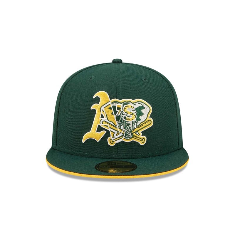 59fifty New Era Oakland Athletics Team Colour Fitted Gorras Verdes | GE3564021