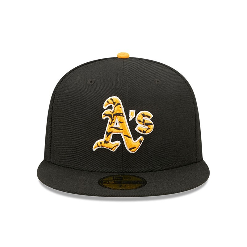 59fifty New Era Oakland Athletics Tiger Fill Fitted Gorras Negros | PS5673198