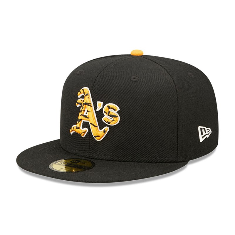 59fifty New Era Oakland Athletics Tiger Fill Fitted Gorras Negros | PS5673198