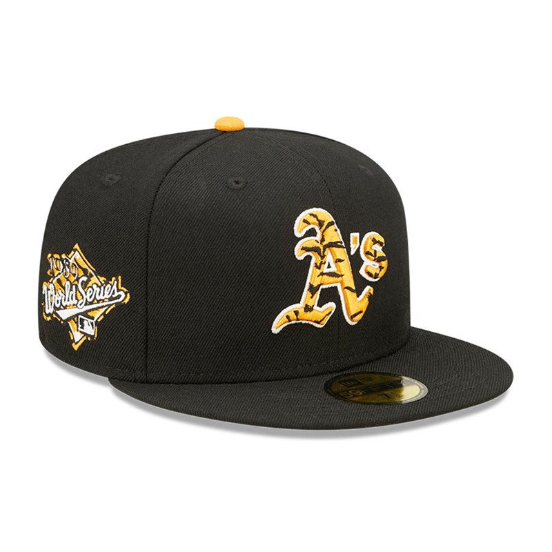 59fifty New Era Oakland Athletics Tiger Fill Fitted Gorras Negros | PS5673198