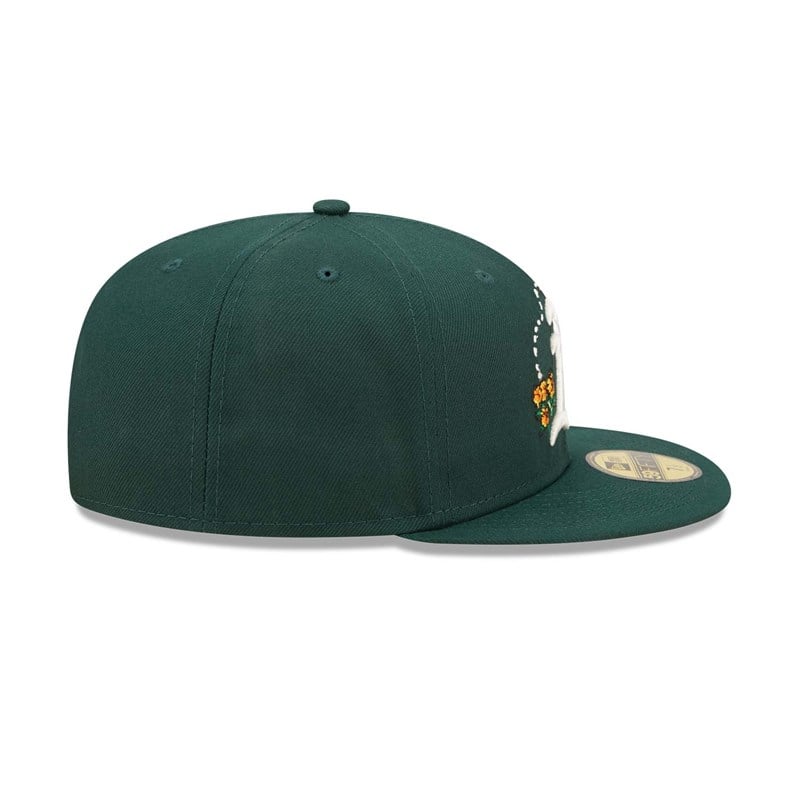 59fifty New Era Oakland Athletics Watercolour Floral Gorras Verdes | YW7053914