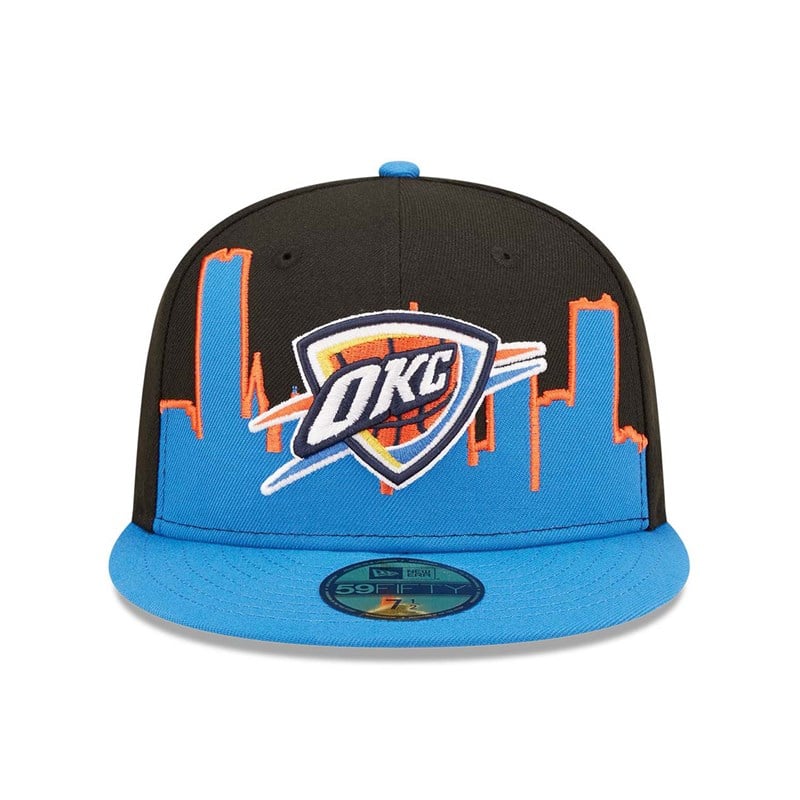 59fifty New Era Oklahoma City Thunder NBA 2022 Fitted Gorras Negros | VR1340278