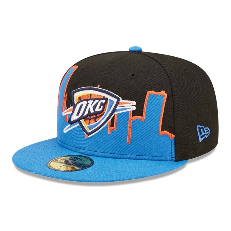 59fifty New Era Oklahoma City Thunder NBA 2022 Fitted Gorras Negros | VR1340278