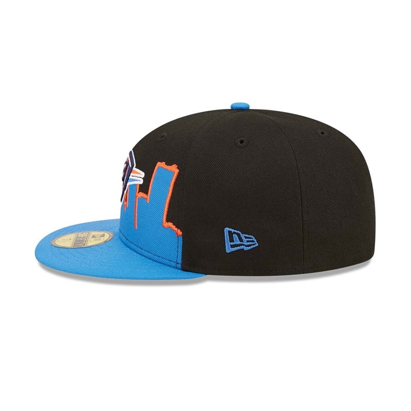 59fifty New Era Oklahoma City Thunder NBA 2022 Fitted Gorras Negros | VR1340278