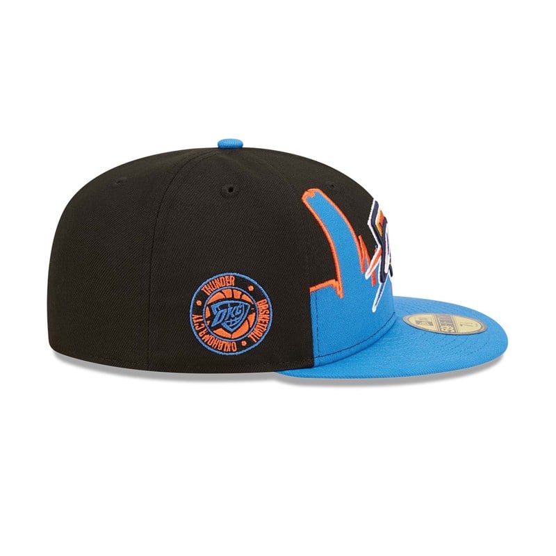 59fifty New Era Oklahoma City Thunder NBA 2022 Fitted Gorras Negros | VR1340278