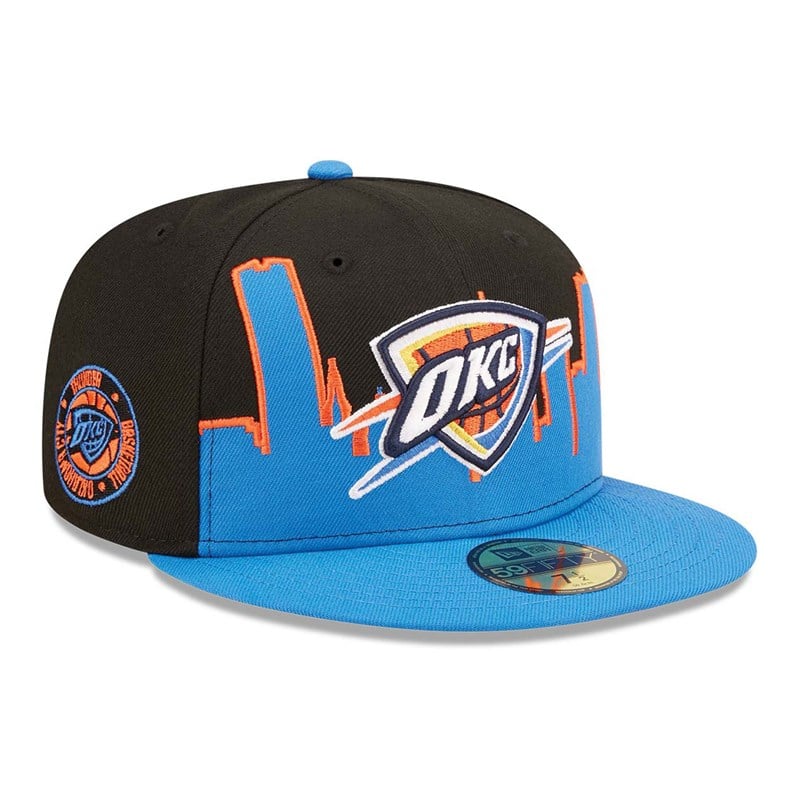 59fifty New Era Oklahoma City Thunder NBA 2022 Fitted Gorras Negros | VR1340278