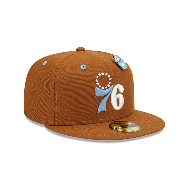 59fifty New Era Philadelphia 76ers Hot Cocoa Fitted Gorras Marrom | LB6257401