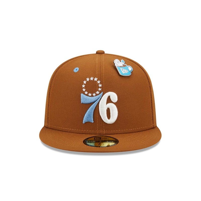 59fifty New Era Philadelphia 76ers Hot Cocoa Fitted Gorras Marrom | LB6257401