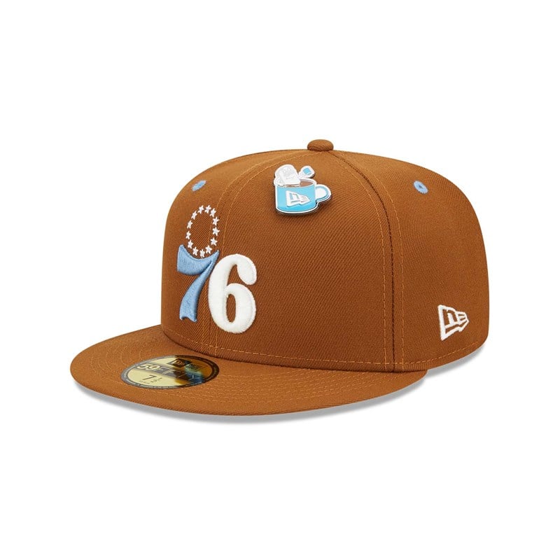 59fifty New Era Philadelphia 76ers Hot Cocoa Fitted Gorras Marrom | LB6257401