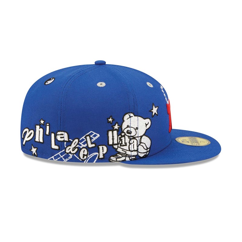 59fifty New Era Philadelphia 76ers Teddy Fitted Gorras Azules | XK2430687