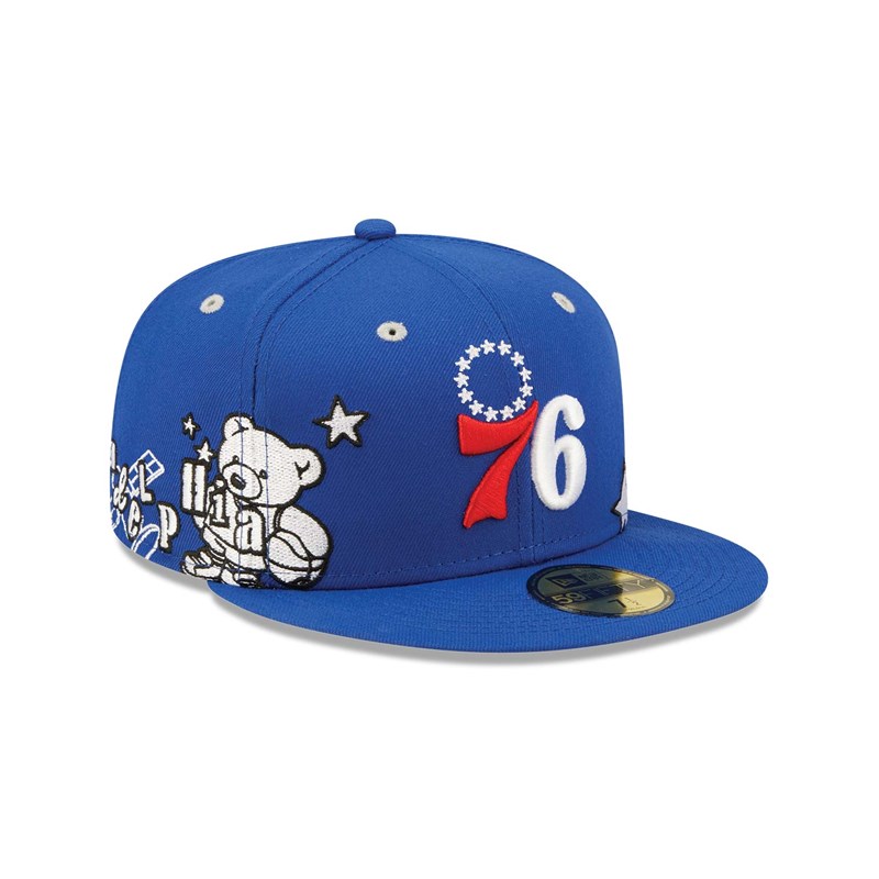 59fifty New Era Philadelphia 76ers Teddy Fitted Gorras Azules | XK2430687