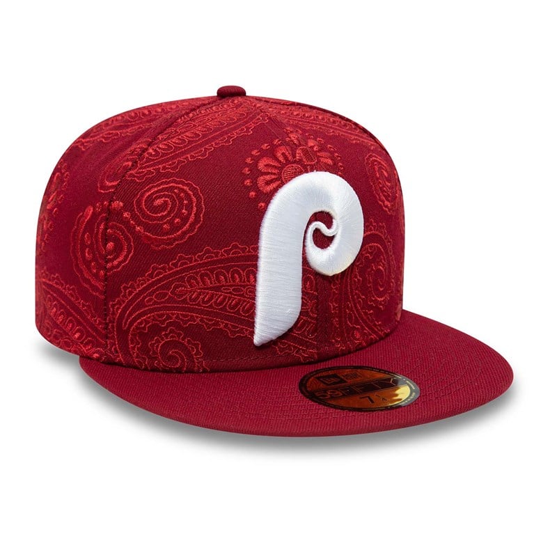 59fifty New Era Philadelphia Phillies MLB Swirl Fitted Gorras Rojos | FJ9417680