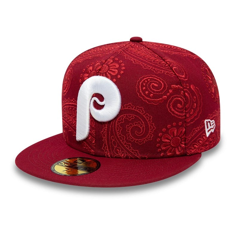 59fifty New Era Philadelphia Phillies MLB Swirl Fitted Gorras Rojos | FJ9417680