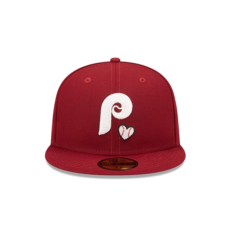 59fifty New Era Philadelphia Phillies MLB Team Heart Fitted Gorras Rojos | NU4219637