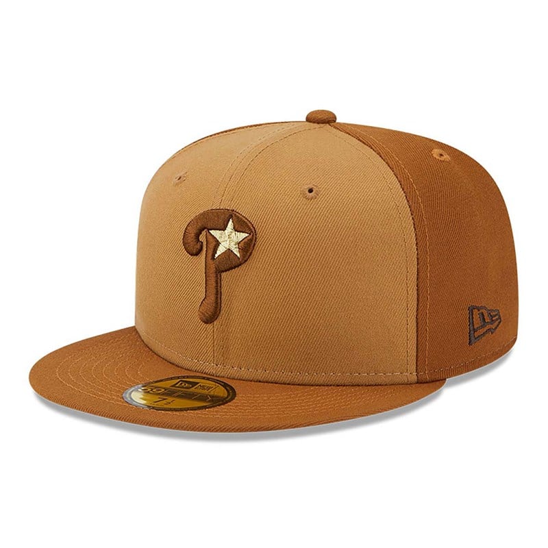 59fifty New Era Philadelphia Phillies Tri Tone Fitted Gorras Marrom | YZ3978206