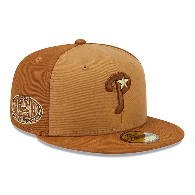 59fifty New Era Philadelphia Phillies Tri Tone Fitted Gorras Marrom | YZ3978206