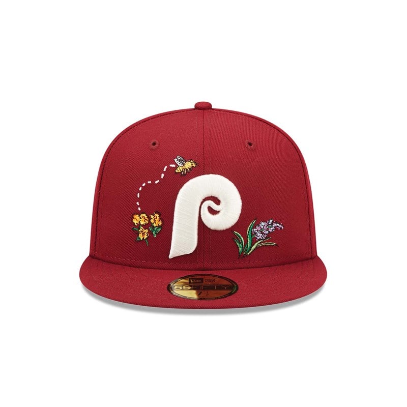 59fifty New Era Philadelphia Phillies Watercolour Floral Gorras Rojos | NU9148753