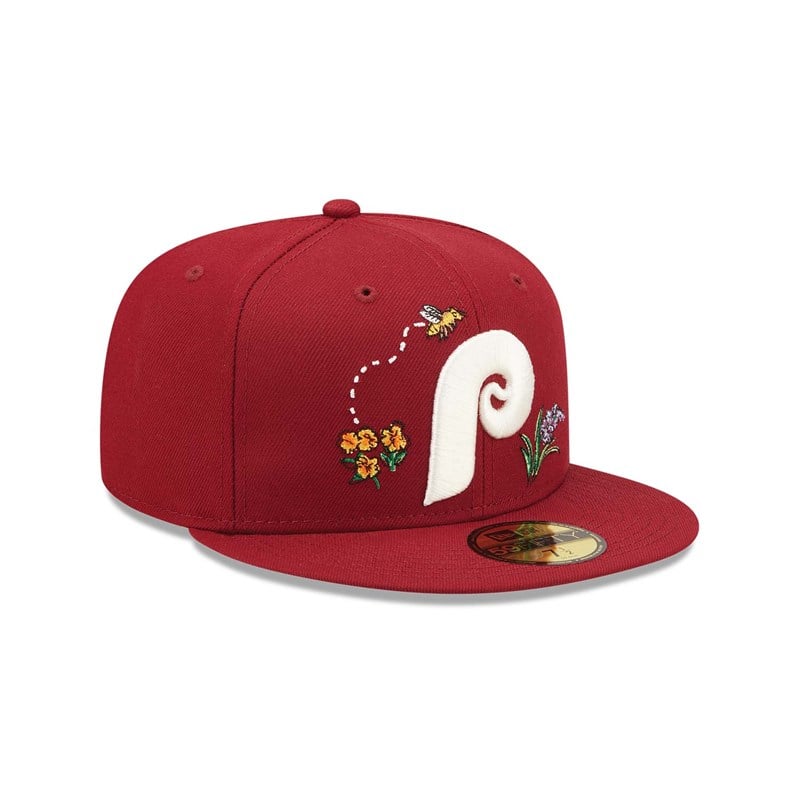 59fifty New Era Philadelphia Phillies Watercolour Floral Gorras Rojos | NU9148753