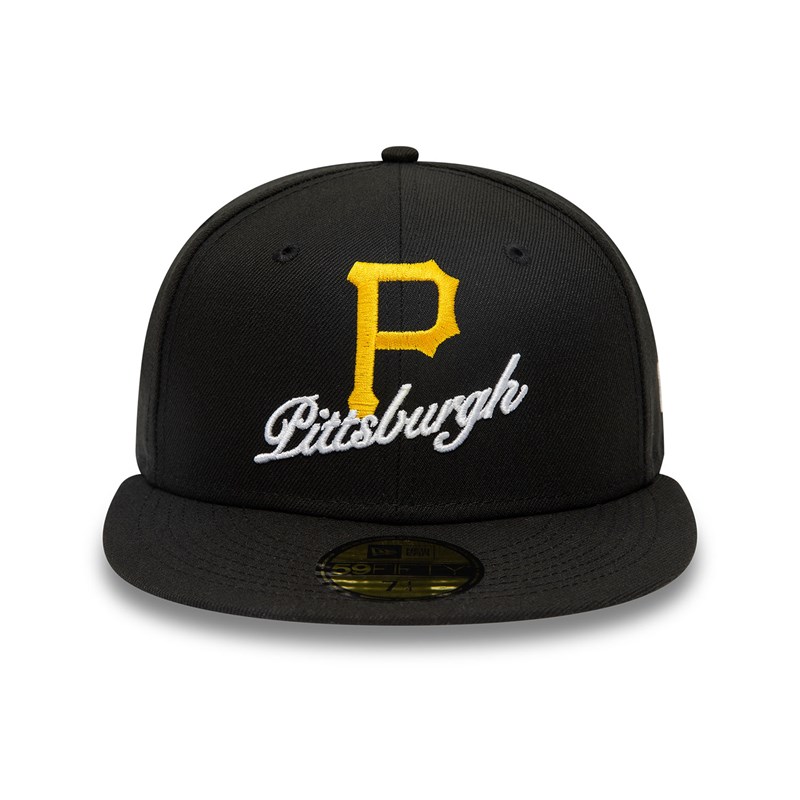 59fifty New Era Pittsburgh Pirates Dual Logo Fitted Gorras Negros | XS4793061