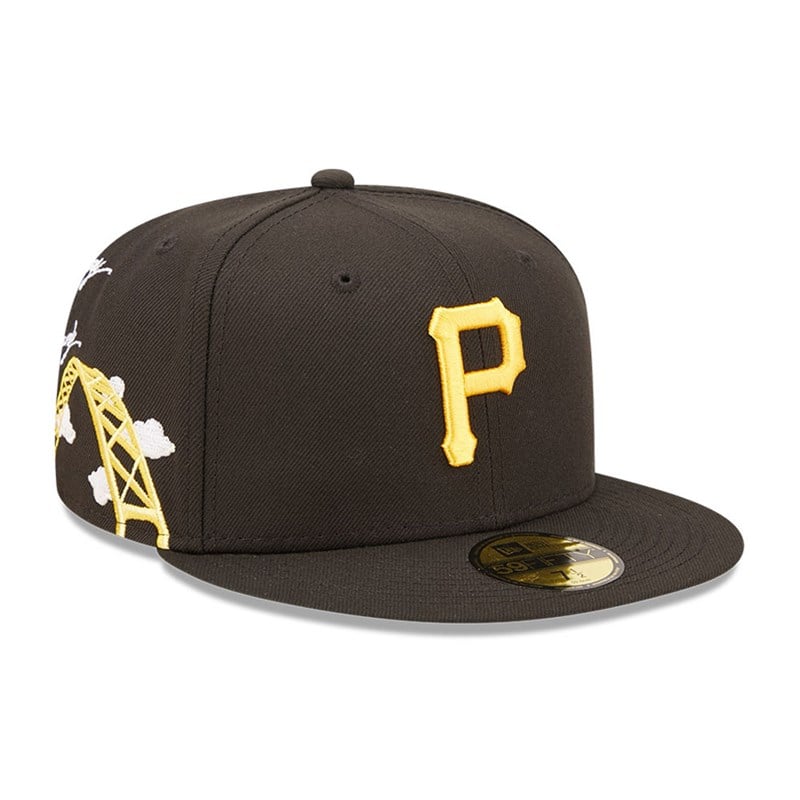 59fifty New Era Pittsburgh Pirates MLB Cloud Fitted Gorras Negros | US8156937