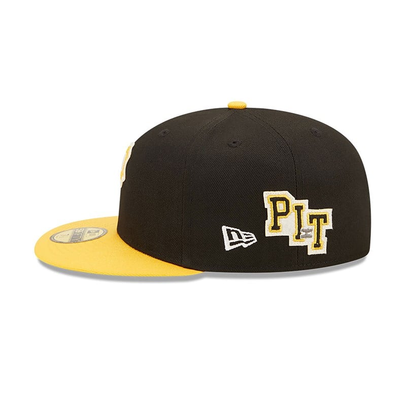 59fifty New Era Pittsburgh Pirates Ne Letterman Fitted Gorras Negros | BE9216458