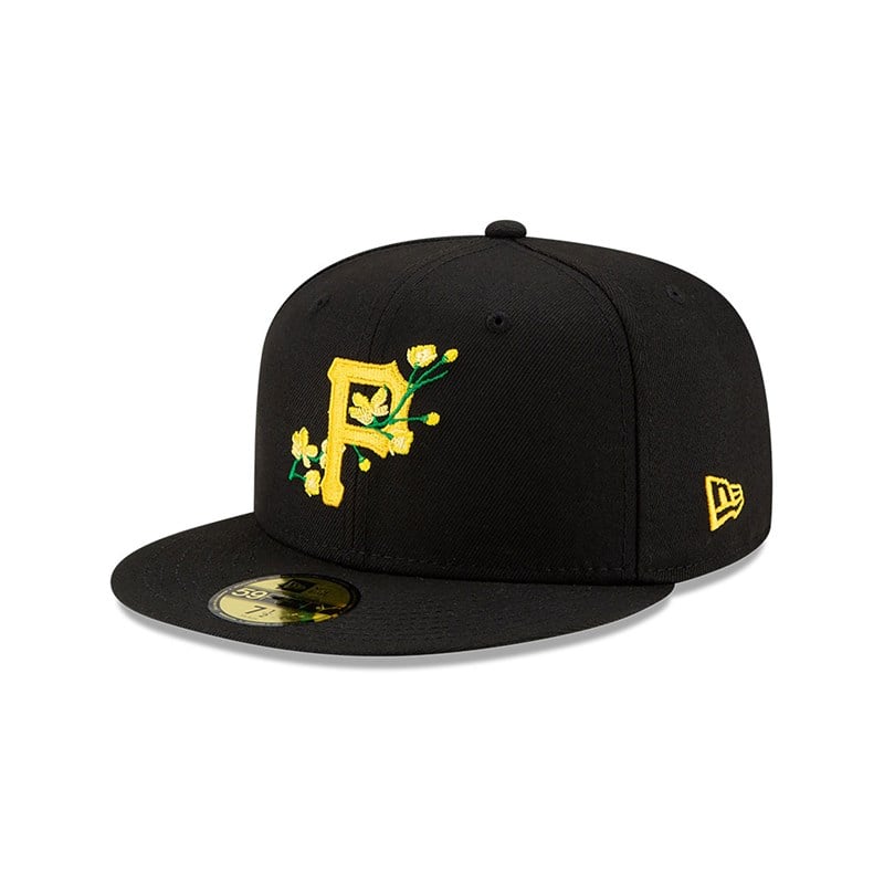 59fifty New Era Pittsburgh Pirates Side Patch Bloom Fitted Gorras Negros | FE9681207