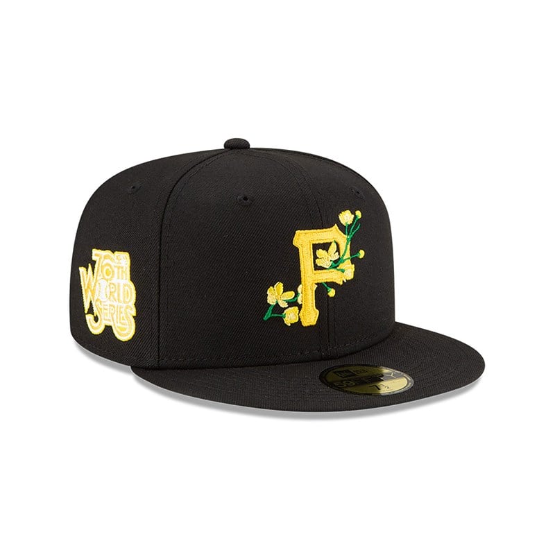 59fifty New Era Pittsburgh Pirates Side Patch Bloom Fitted Gorras Negros | FE9681207