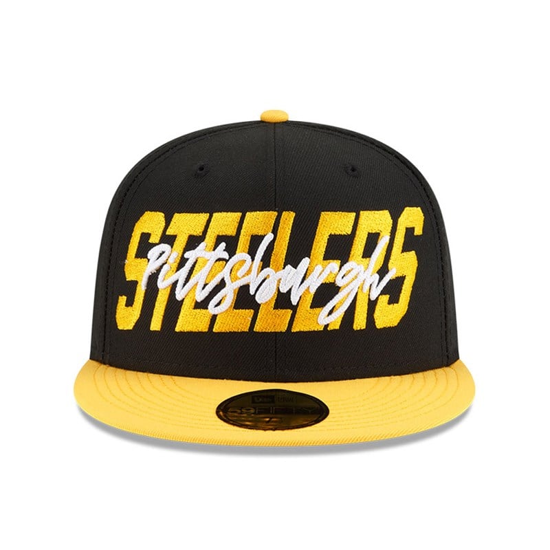 59fifty New Era Pittsburgh Steelers NFL Draft Fitted Gorras Negros | EB5204917