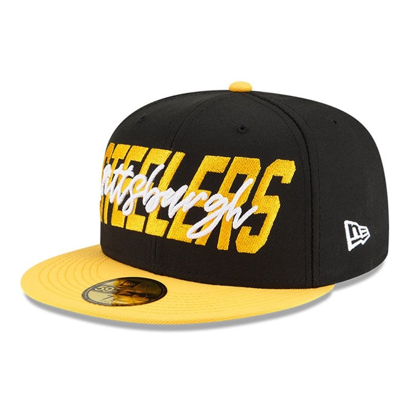 59fifty New Era Pittsburgh Steelers NFL Draft Fitted Gorras Negros | EB5204917