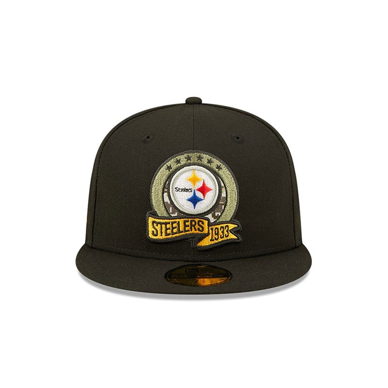 59fifty New Era Pittsburgh Steelers NFL Salute To Service Fitted Gorras Negros | YL2684013