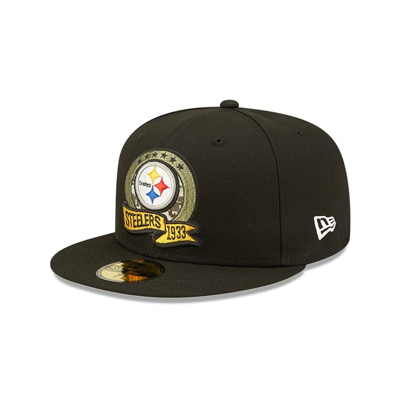 59fifty New Era Pittsburgh Steelers NFL Salute To Service Fitted Gorras Negros | YL2684013