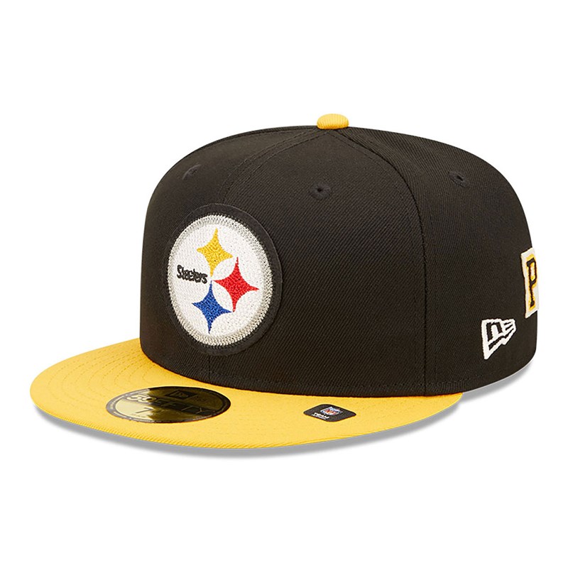 59fifty New Era Pittsburgh Steelers Ne Letterman Fitted Gorras Negros | MK4108952