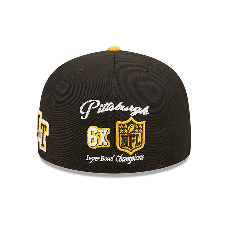 59fifty New Era Pittsburgh Steelers Ne Letterman Fitted Gorras Negros | MK4108952