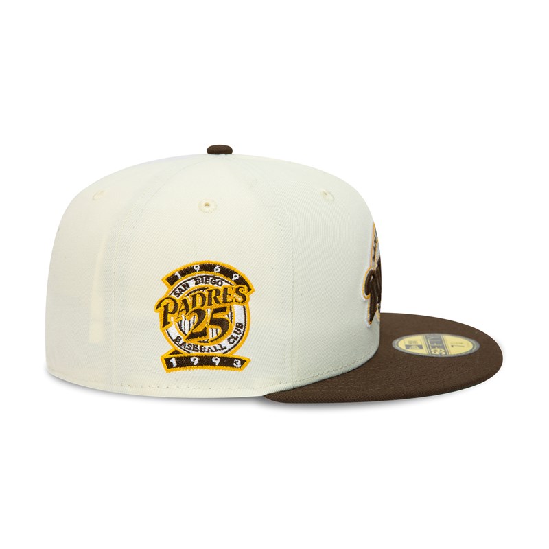 59fifty New Era San Diego Padres Chrome Fitted Gorras Blancos | ZN7129840