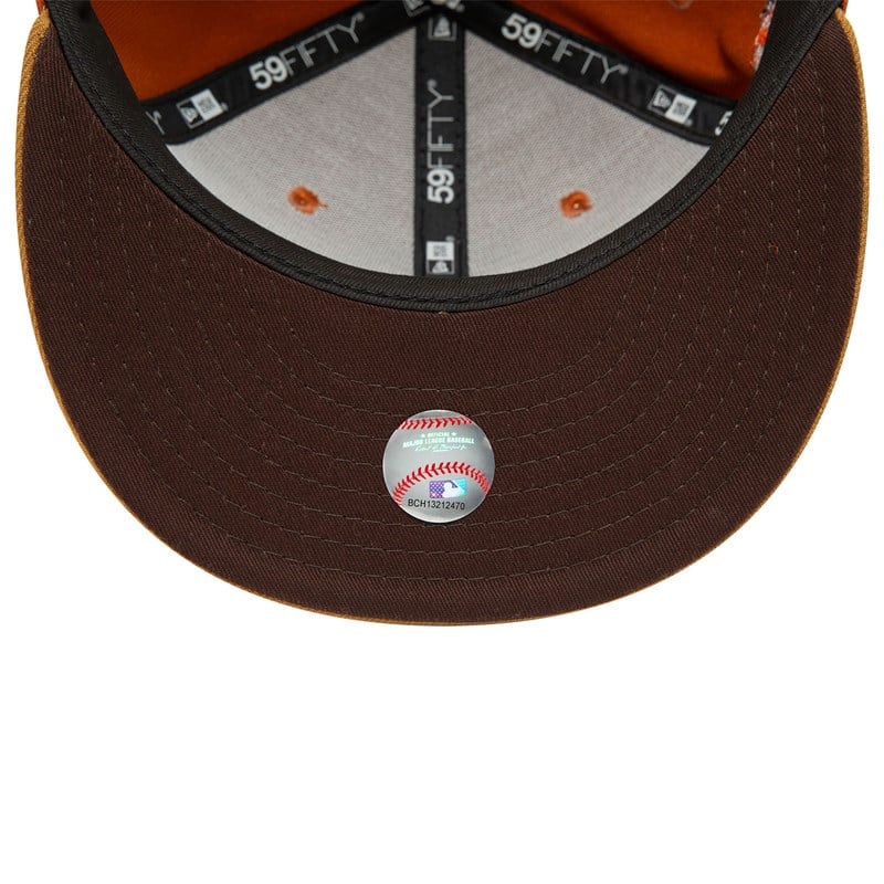 59fifty New Era San Diego Padres Fall Colours Contrast Visor Fitted Gorras Naranjas | QT4023769