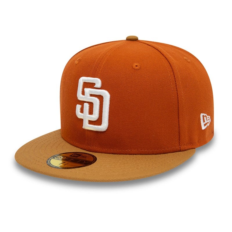 59fifty New Era San Diego Padres Fall Colours Contrast Visor Fitted Gorras Naranjas | QT4023769