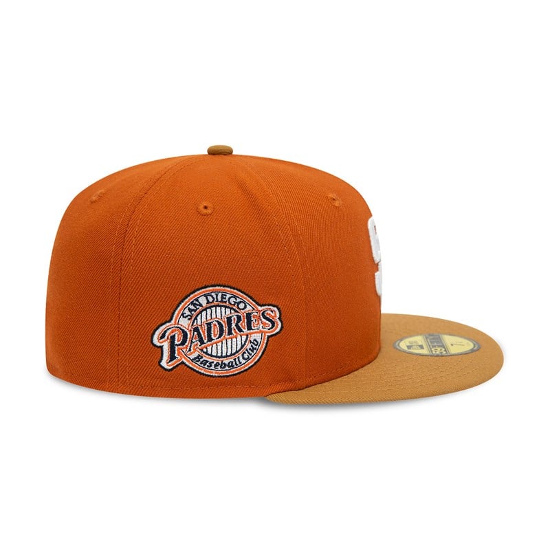 59fifty New Era San Diego Padres Fall Colours Contrast Visor Fitted Gorras Naranjas | QT4023769