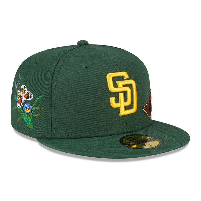 59fifty New Era San Diego Padres Felt X MLB Fitted Gorras Verdes | HR9267308