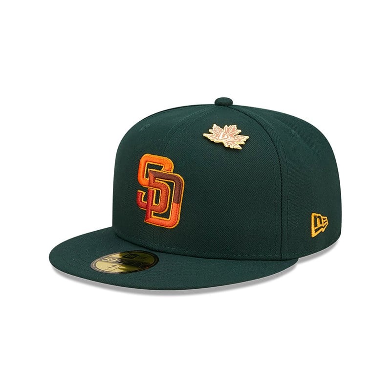 59fifty New Era San Diego Padres Leafy Fitted Gorras Verdes | GP8501269