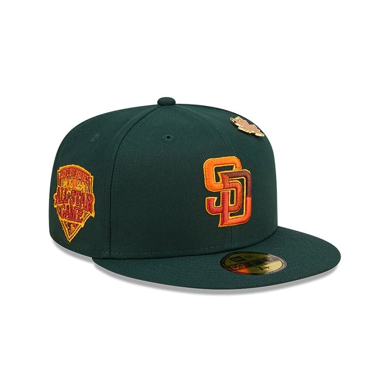 59fifty New Era San Diego Padres Leafy Fitted Gorras Verdes | GP8501269